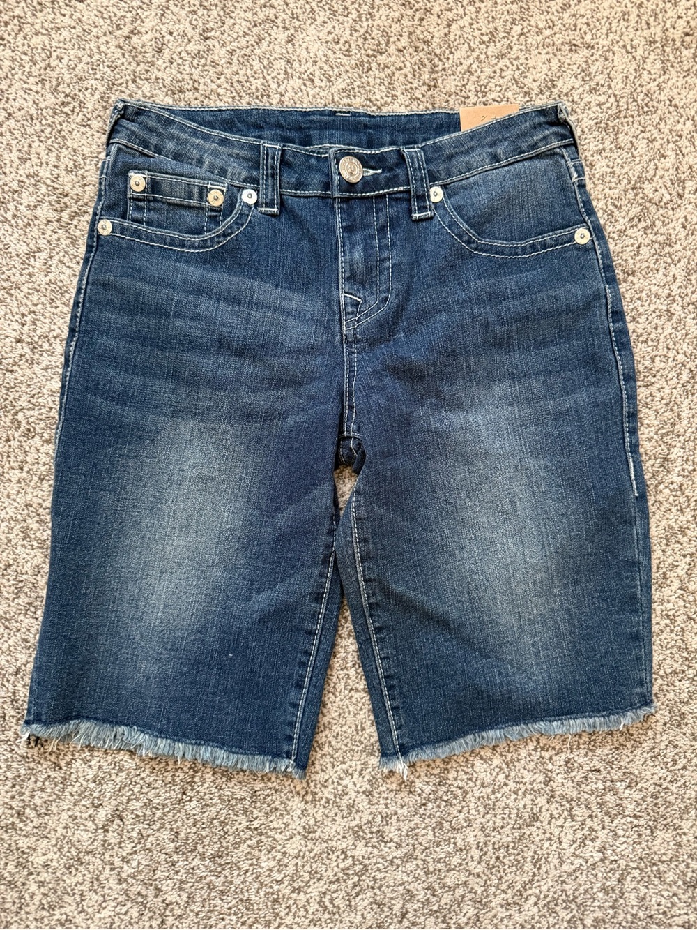 NEW True Religion Dark Blue Denim Bermuda Shorts - Picture 3 of 10